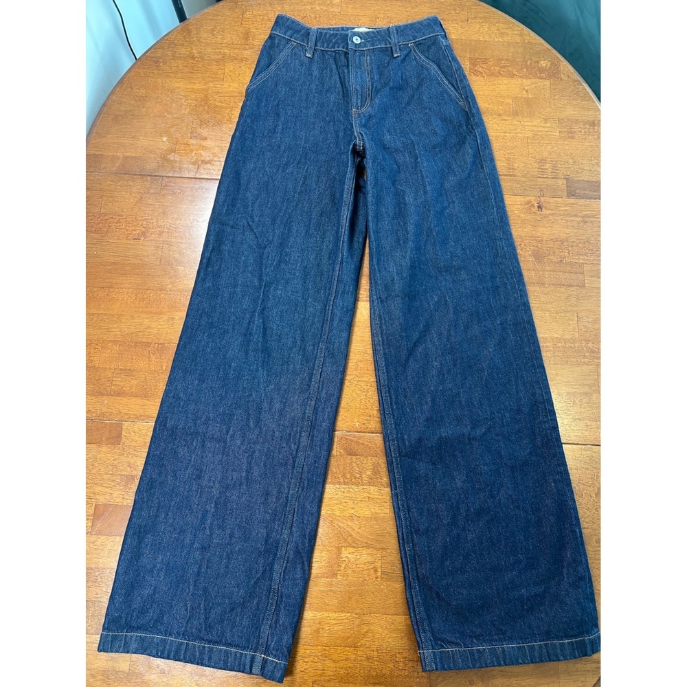 Abercrombie & Fitch Jeans Women 25 Blue High Rise Wide Leg Curve Love Extra Long